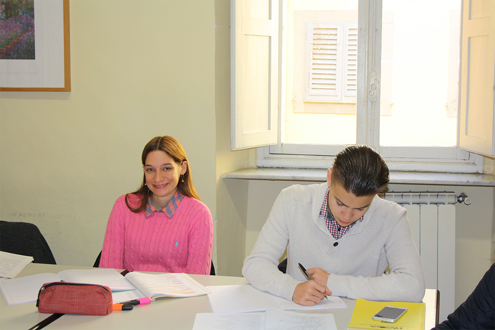 Students at Parola Italian language school in Florence