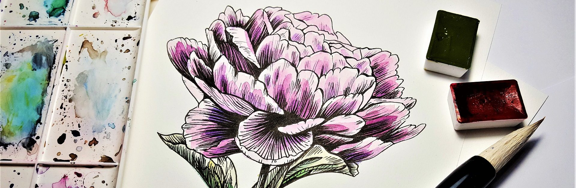 Acquerello con fiori