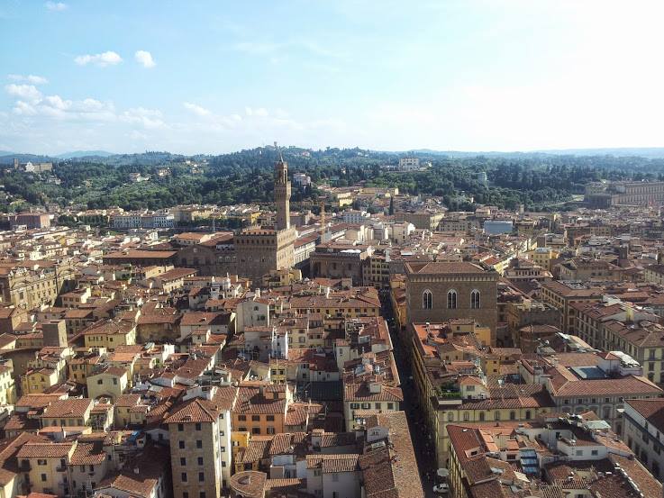 Airview of the historic center of Florence