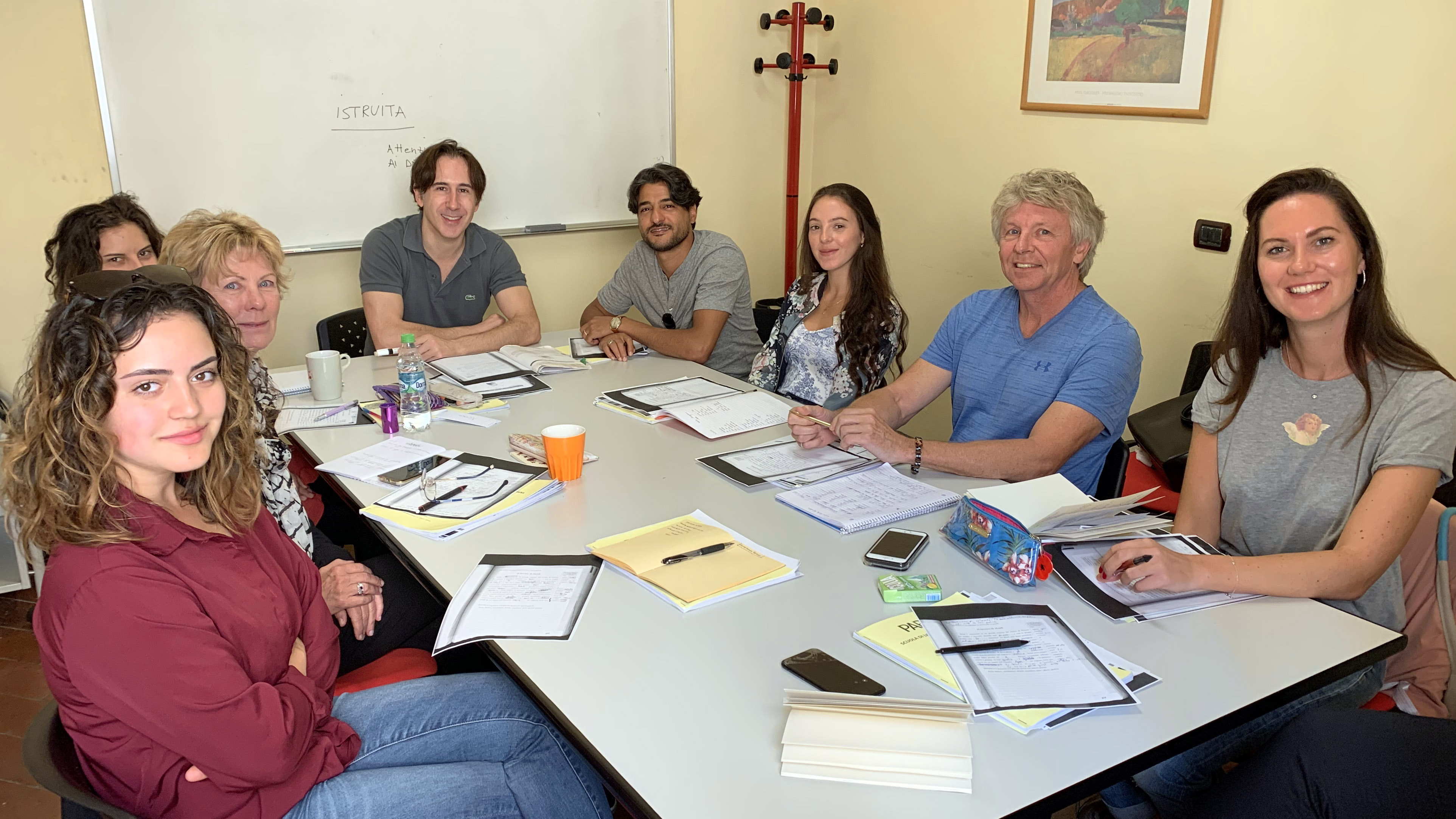 Students in an Italian language course at Parola school