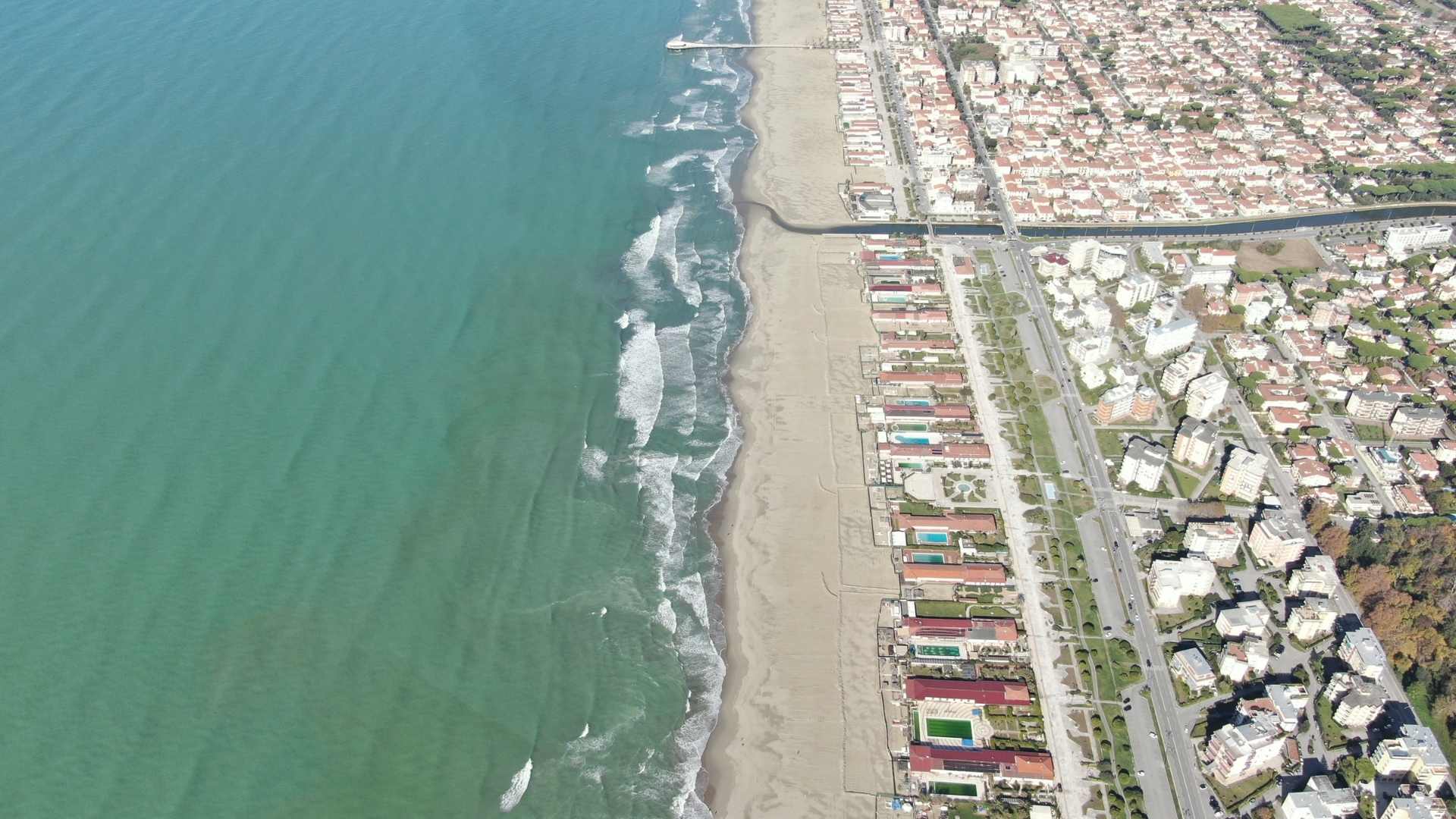 Winter beach in Viareggio